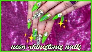 OUPS J'AI CRAQUÉ : STILETTOS VERTS NÉON AVEC STRASS 