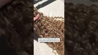 Frontrow curly clip-in human hair extensions up close ????