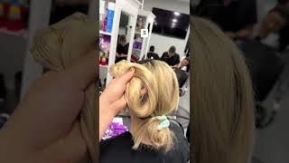 Who’s hair was the closest?! #hairextensions #cosmetology #lucyseitz #blondehair #highlights