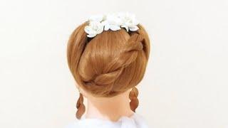Easy hairstyle beautiful for party/widding ♥️⚘❤belle coiffure facile pour les fêtes/mariages